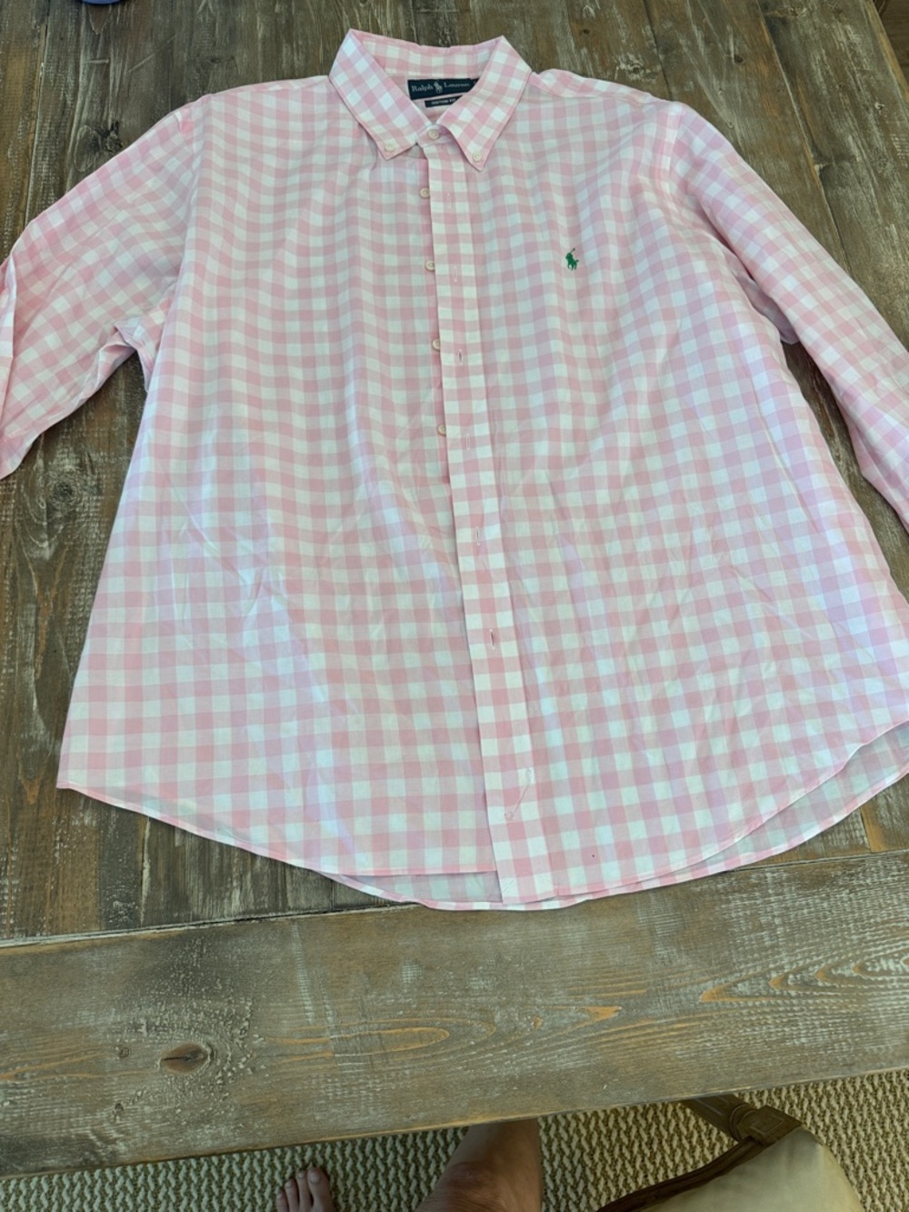 Ralph Lauren Pink & White Gingham Button-Down Shirt